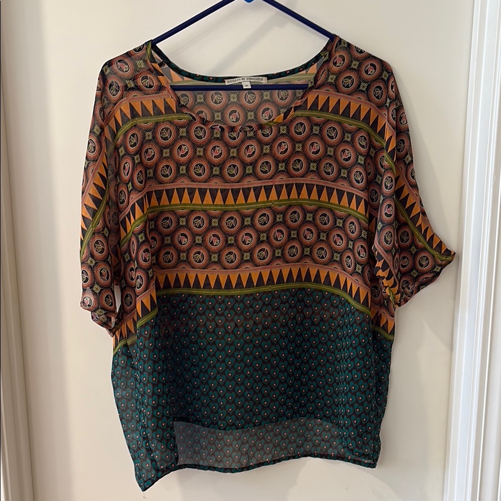 Patterned Sheer Women's Top